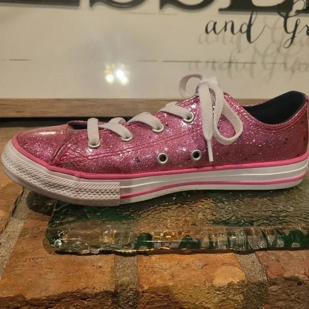 Converse Junior Shoes Converse Pink Galaxy Glimmer Chuck Taylor Sz 4 Girls